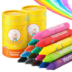 Montcool 2-pack jumbo crayons in a sturdy box for organized coloring sessions