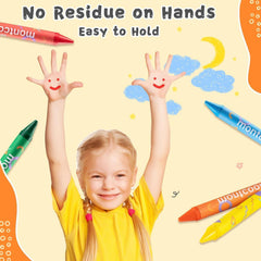 Montcool ergonomic jumbo crayons designed for small hands and easy grip