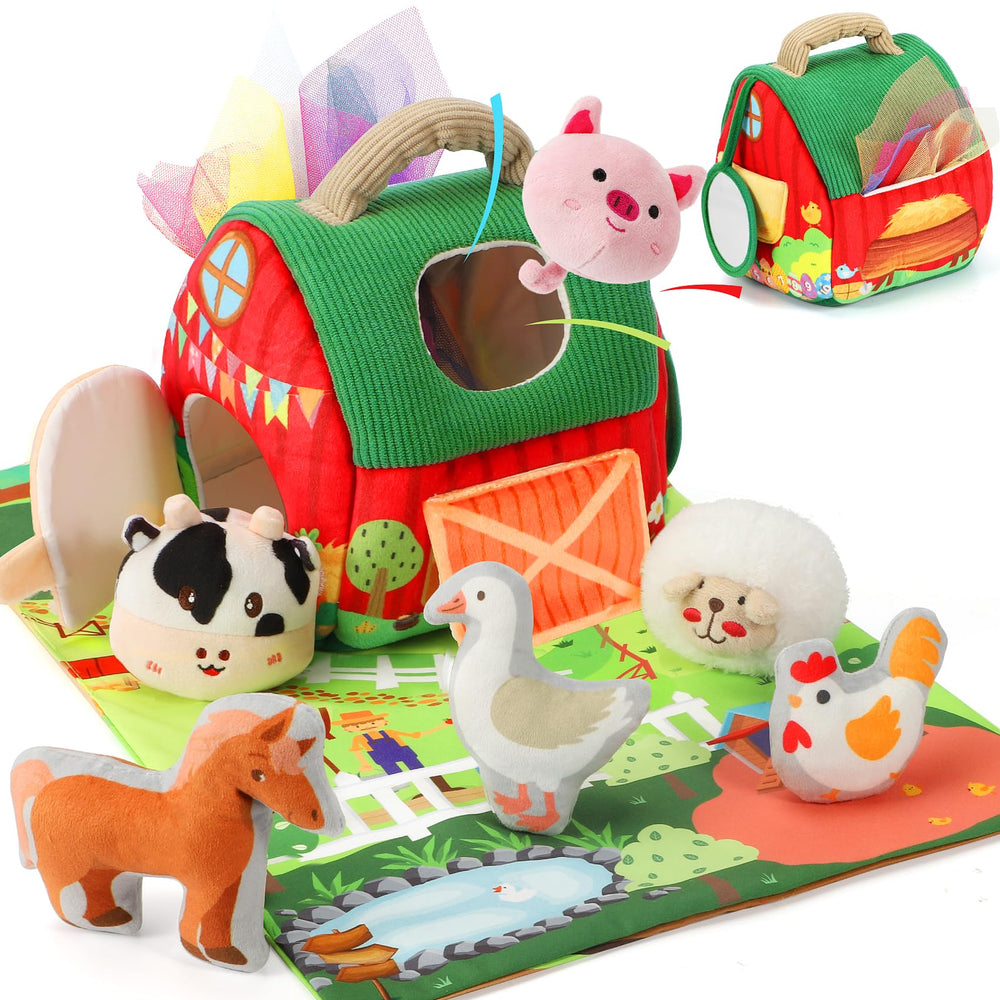 Montessori farm animals stuffed toys for babies invite imaginative play.