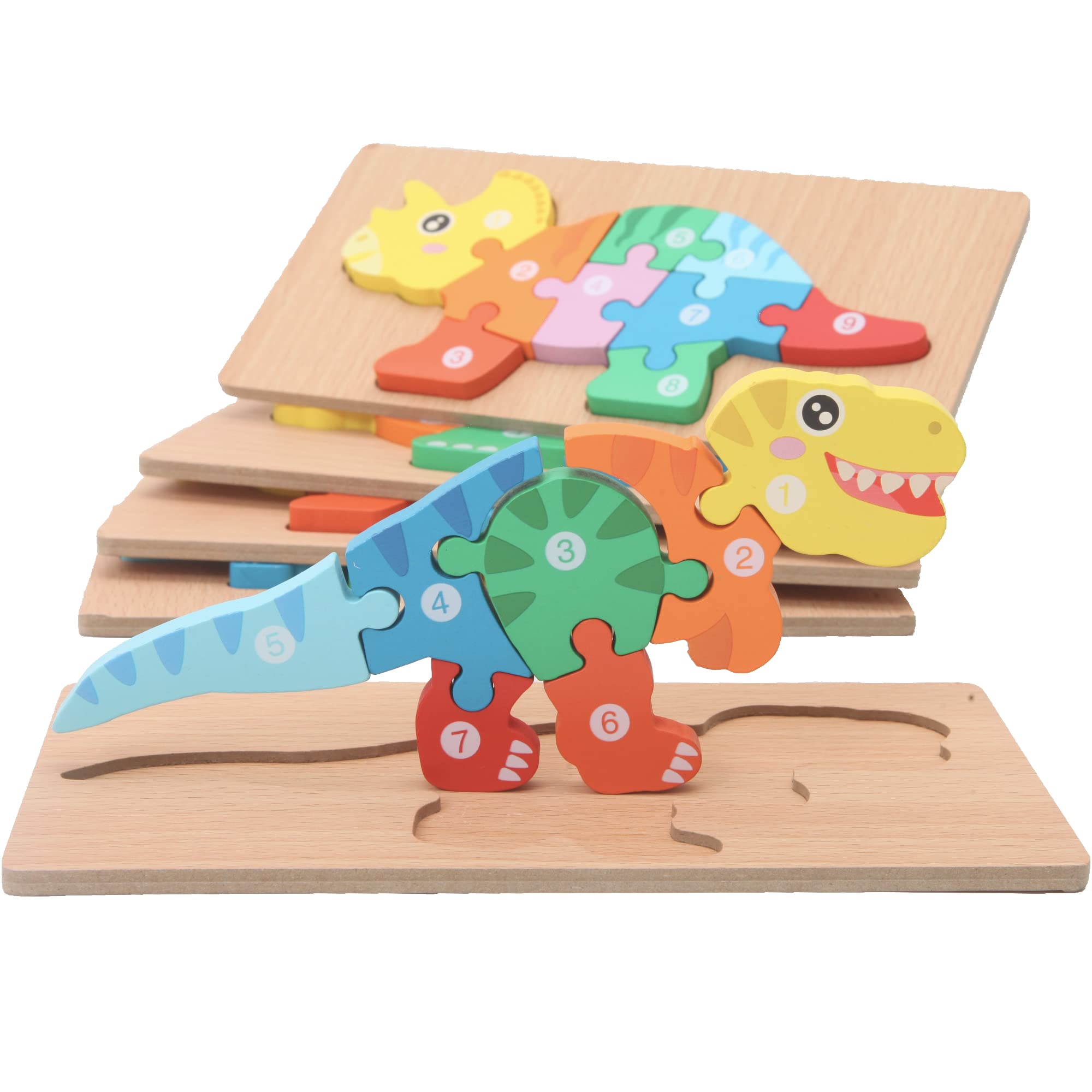 Montessori Mama dinosaur puzzles pack cover with vibrant colors to engage early learning.