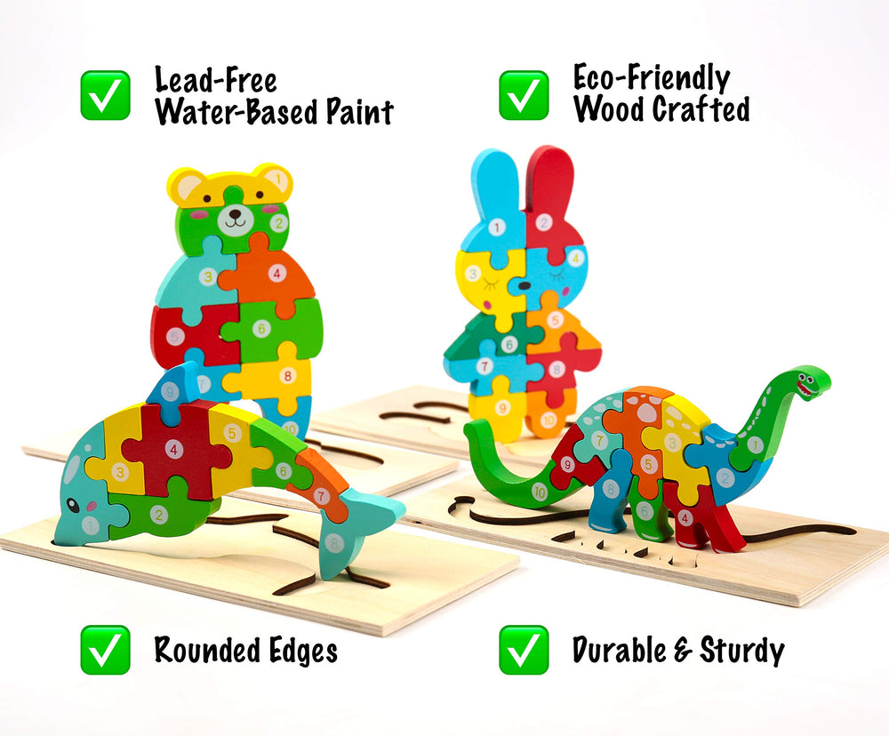 Montessori Mama teddy-bear puzzle supports fine motor skills during placement.