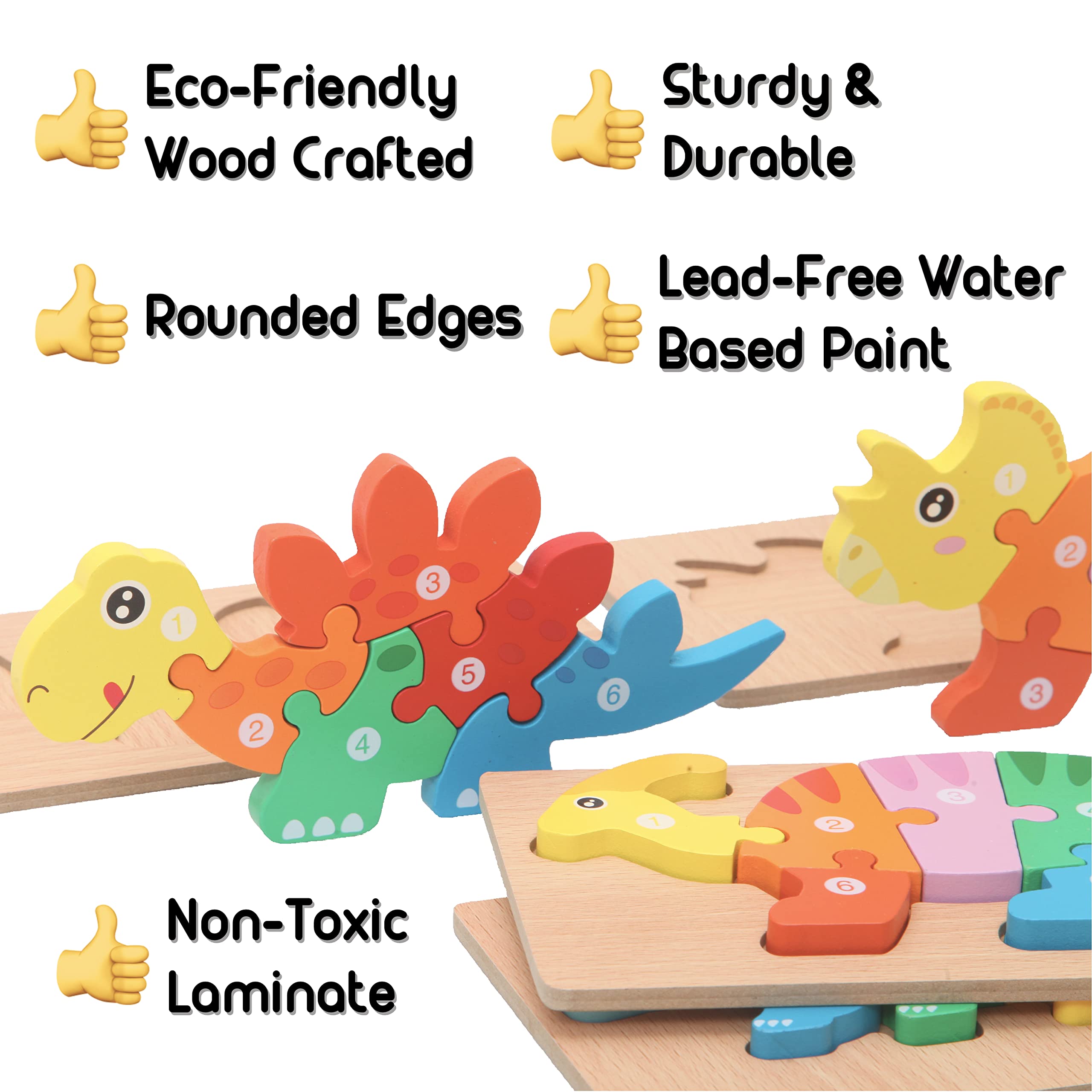 Montessori Mama toddler puzzle pieces close-up show interlocking shapes for hand-eye coordination.