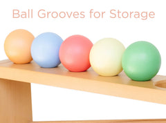 Montessori & Me ball tracker durable rubberwood highlights natural texture and durability