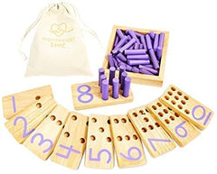 Montessori & Me Counting Peg Board canvas bag for portable learning on the go.
