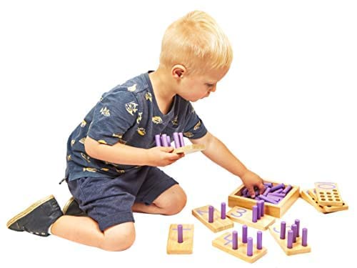 Montessori & Me Counting Peg Board storage box included for neat organization.