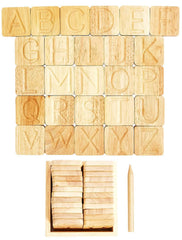 Montessori & Me letter tiles natural wood texture for multisensory learning