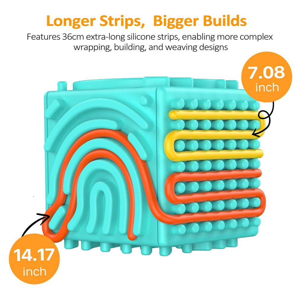 MoodLife silicone sensory board blue built-in storage keeps strings organized for on-the-go.