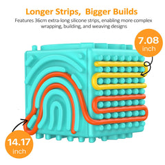 MoodLife silicone sensory board blue built-in storage keeps strings organized for on-the-go.