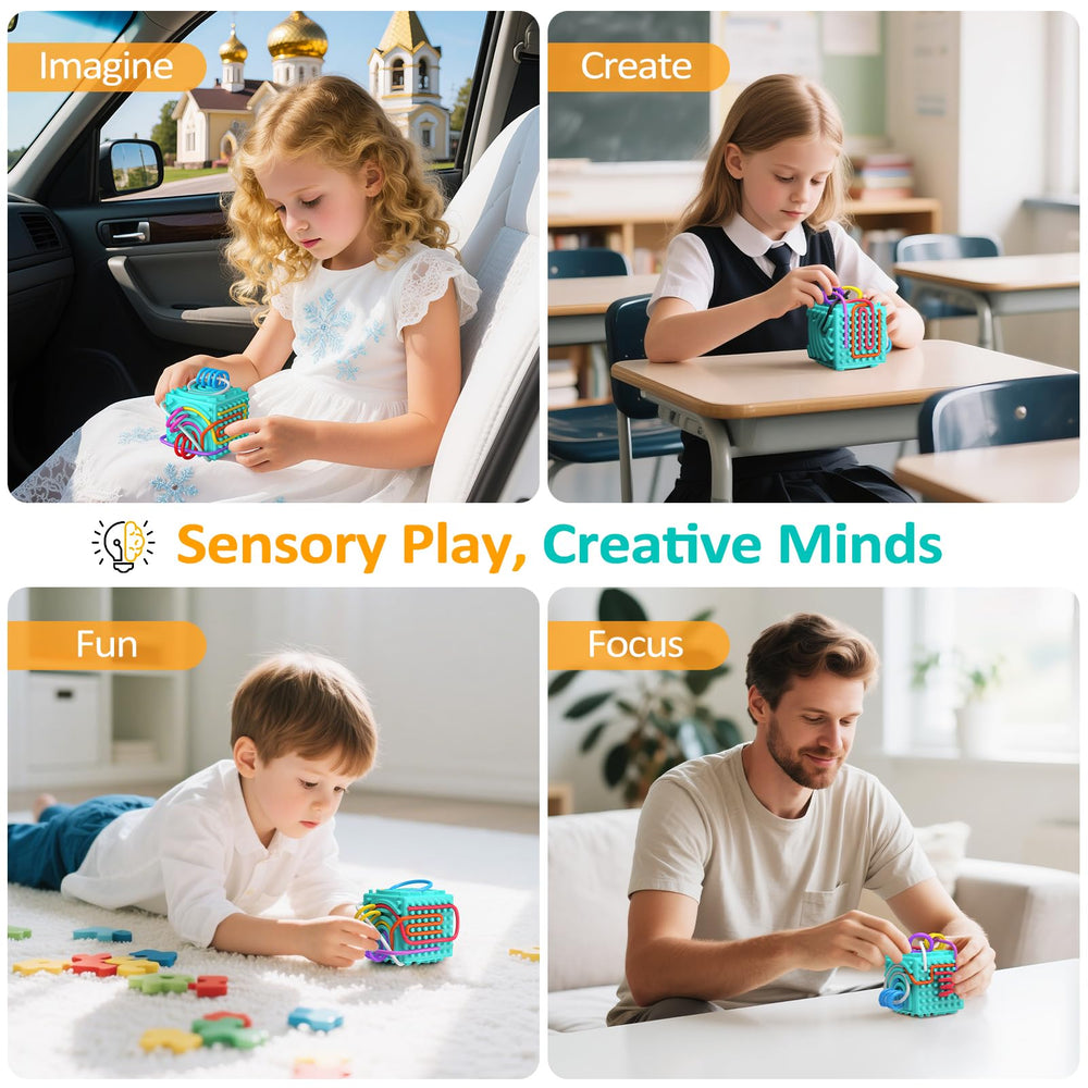 MoodLife silicone sensory board blue travel use enhances quiet play during car rides.