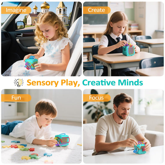 MoodLife silicone sensory board blue travel use enhances quiet play during car rides.