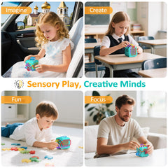 MoodLife silicone sensory board blue travel use enhances quiet play during car rides.