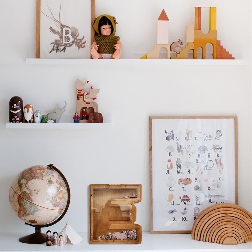 Moonase wooden money bank compact size for bookshelf display