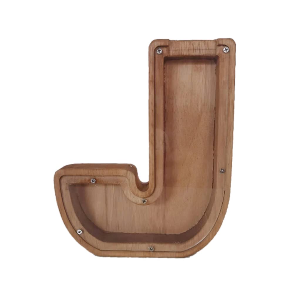 Moonase wooden money bank with personalized letters for customized savings