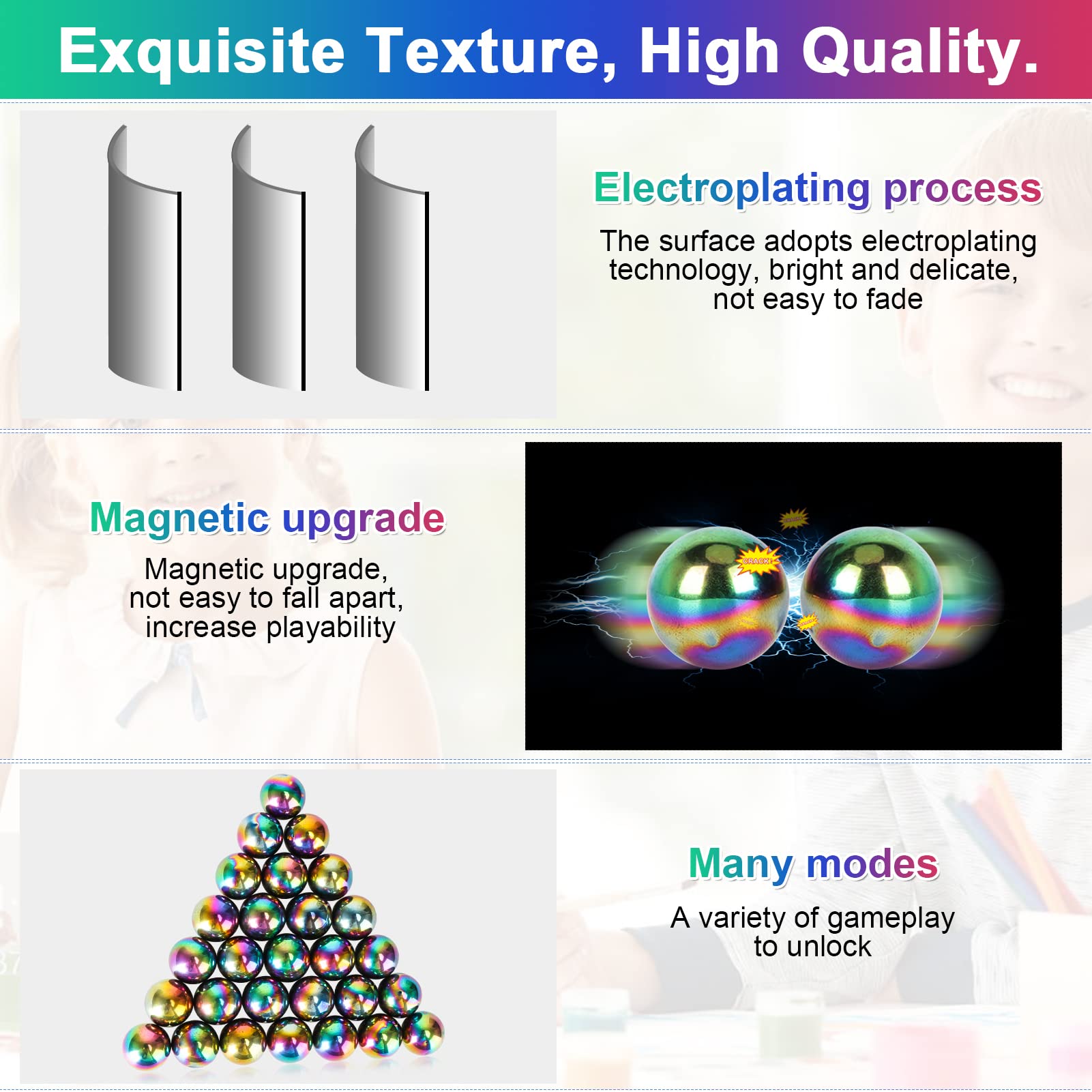 Moonhua Rainbow Stones magnet assembly illustrating 3D creativity possibilities.