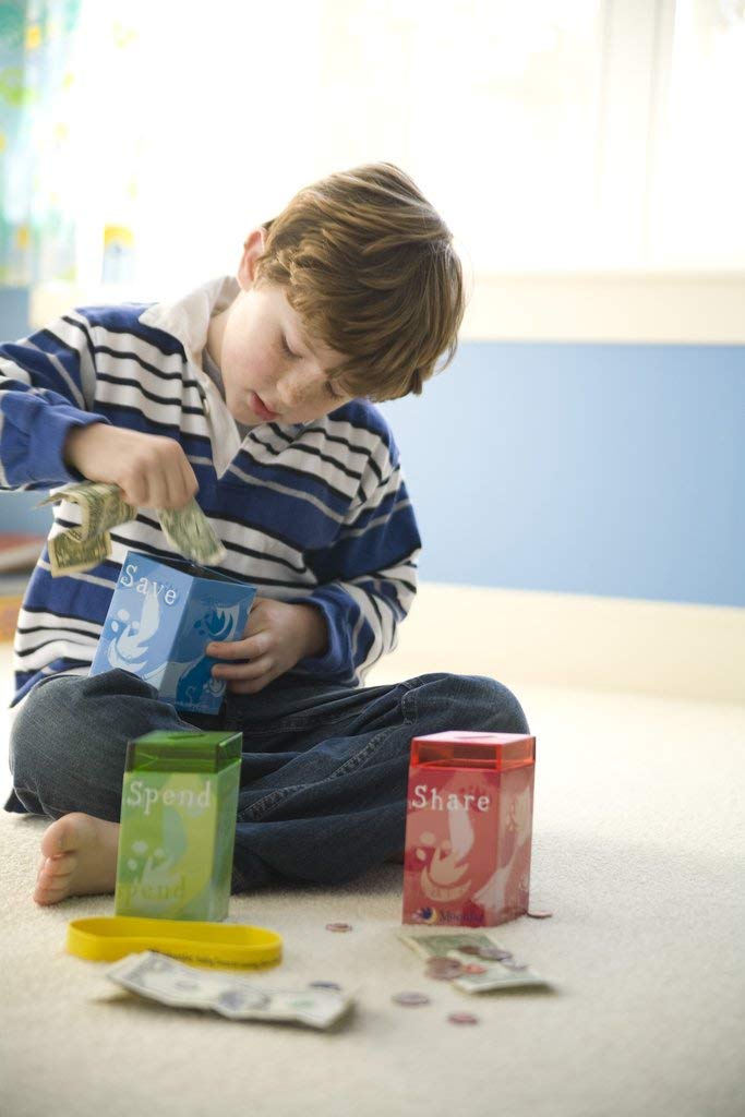 Detachable acrylic band keeps the three canisters together for storage or counting.