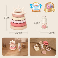 Moonkie Bunny compact design fits in diaper bags for on-the-go fun.