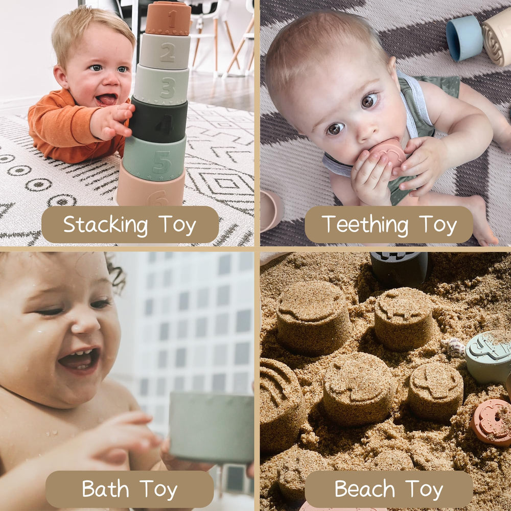 Moonkie cups bottom holes invite water play during bath time exploration