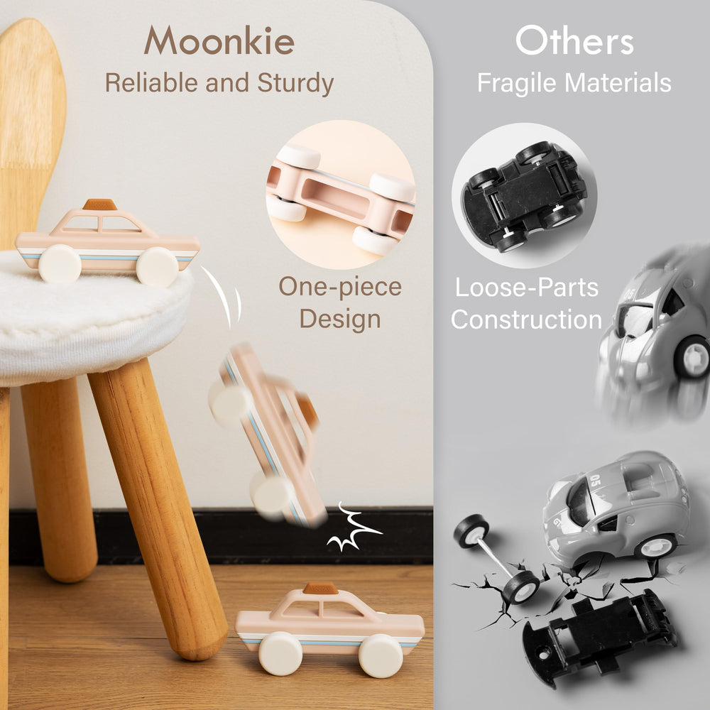 Moonkie Unibody design, no small parts for safe play.