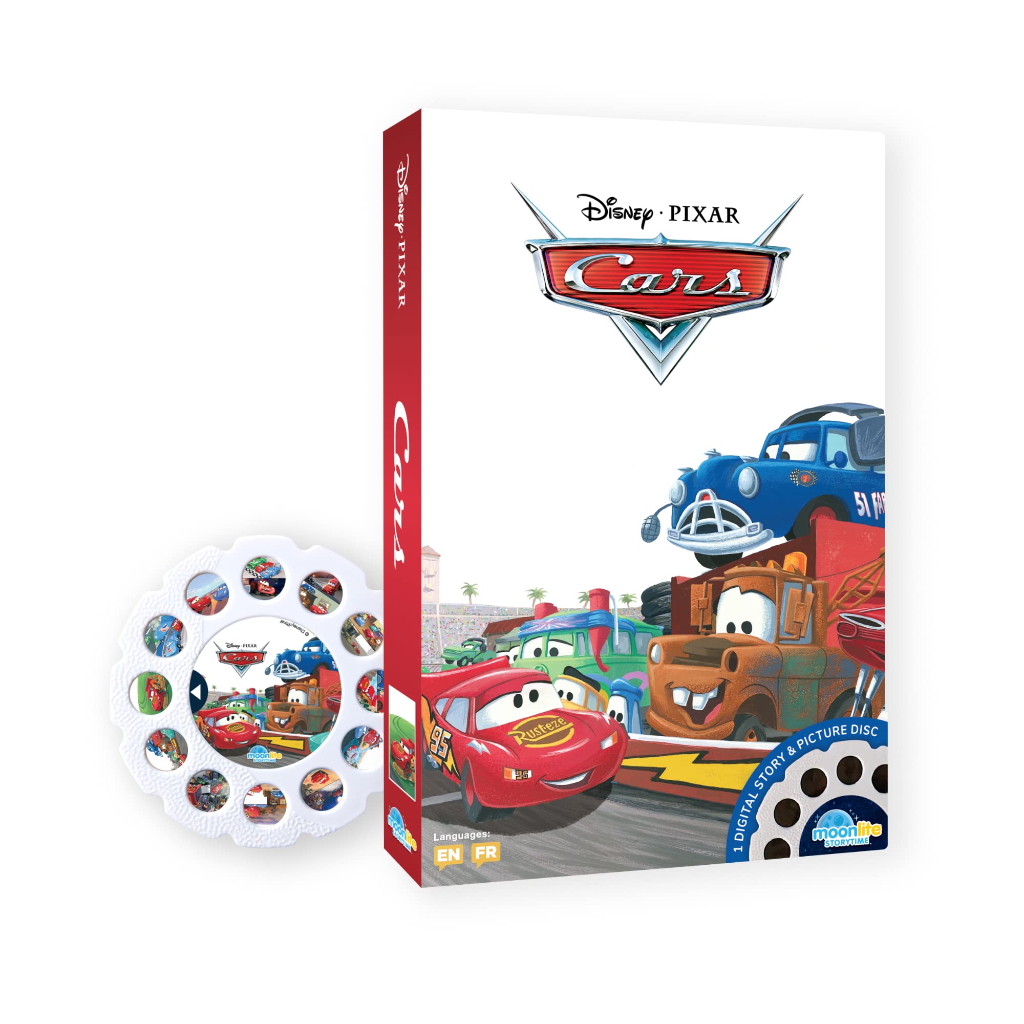 Moonlite Cars Storytime Disc projection on wall for immersive reading