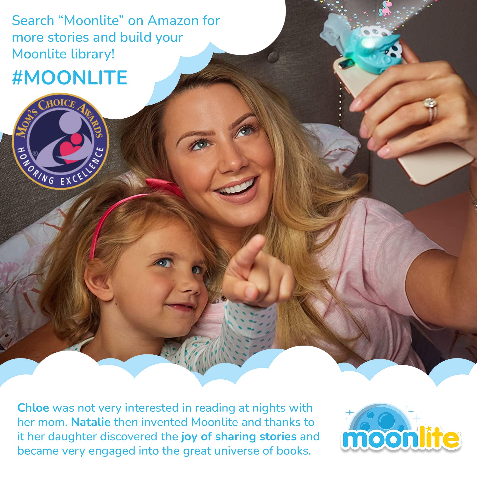 Moonlite family storytime supports language development through shared visuals.