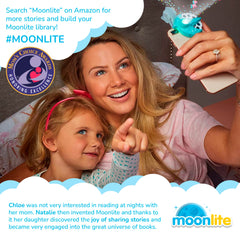 Moonlite family storytime supports language development through shared visuals.