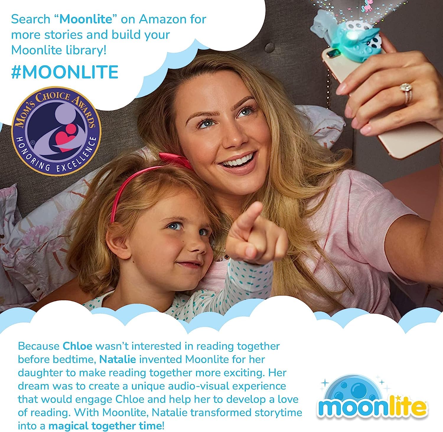 Moonlite gift-ready reel and projector combo encourages interactive learning and play