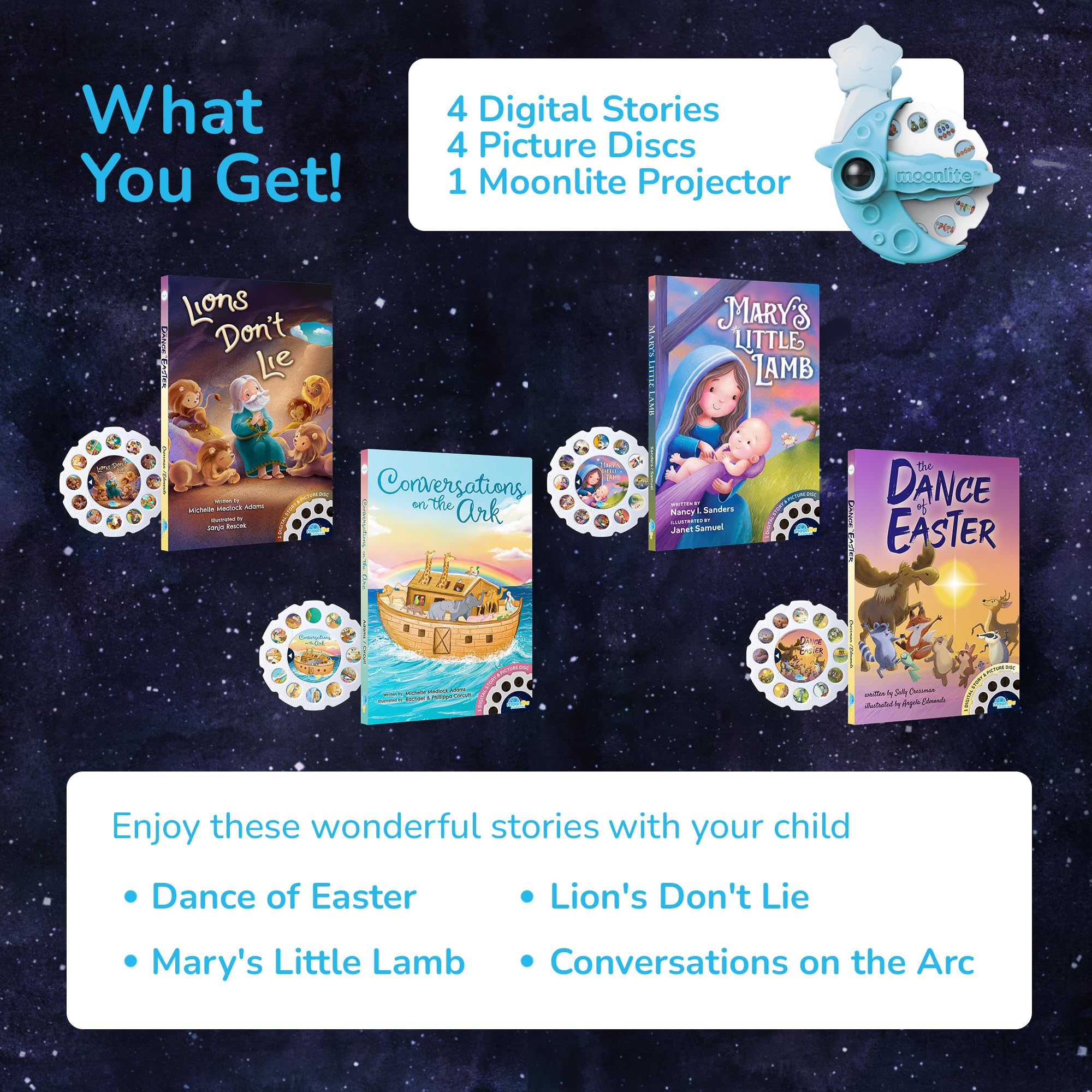 Moonlite Kids Learning Gifts set fosters language development through interactive storytelling