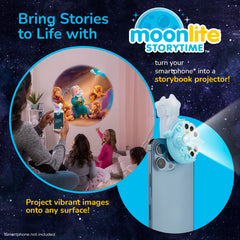 Moonlite Lions Don't Lie story reel projector enhances imaginative play and learning