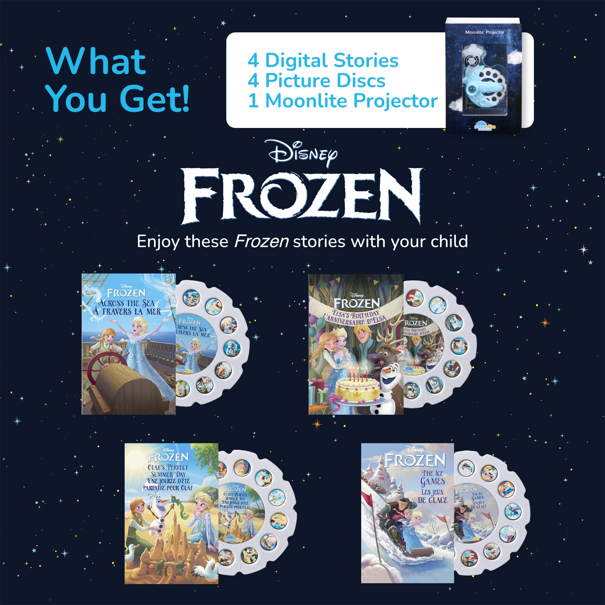 Moonlite Storytime Mini Projector bedtime routine brings families together.