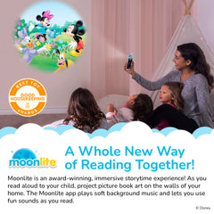 Moonlite Storytime Mini Projector displays digital stories to engage listeners