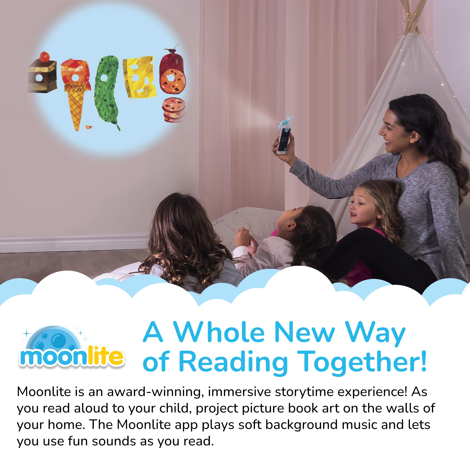 Moonlite Storytime Reels Corduroy scene designed for cozy bedtime projection