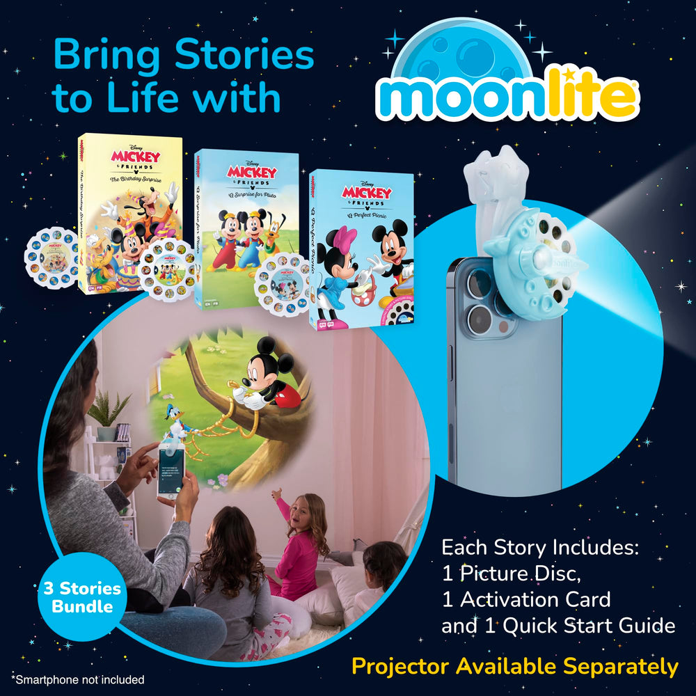 Moonlite Storytime Reels with in-app sound effects enhance listening and language learning.