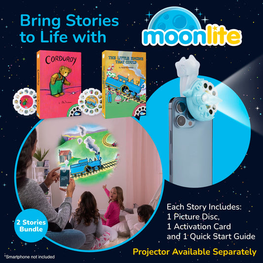 Moonlite Storytime Reels Little Engine That Could illustration with projector-ready visuals
