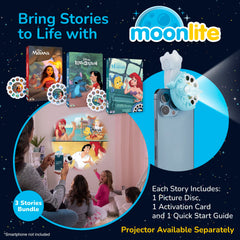 Moonlite Storytime Reels Moana scene on wall enhances storytelling.