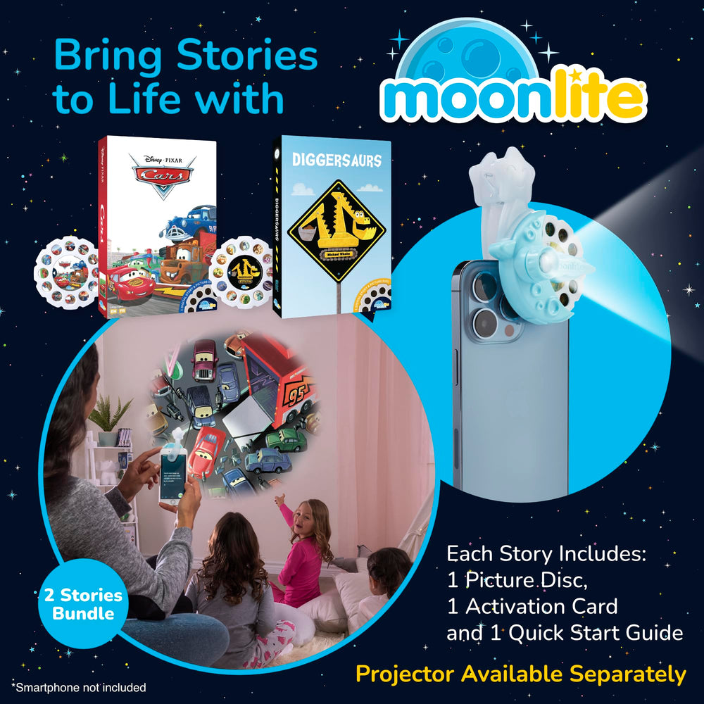 Moonlite Storytime Reels wall projection showing vivid imagery for on-wall storytelling.