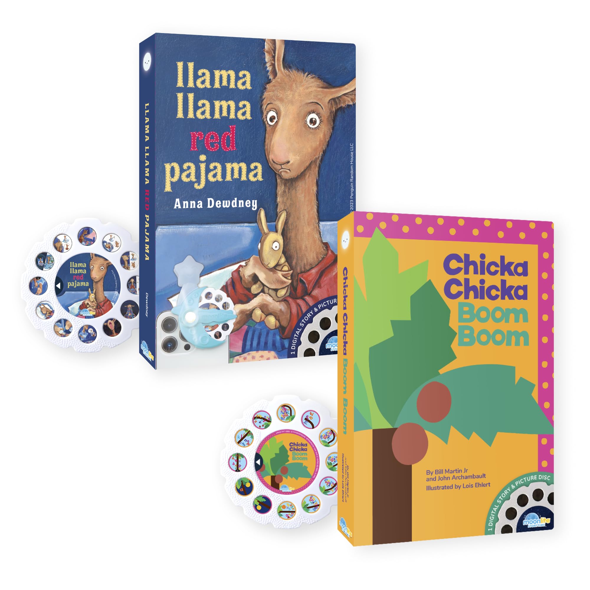 Moonlite Storytime 2 reels featuring Chicka Chicka Boom Boom for immersive nightly storytelling.