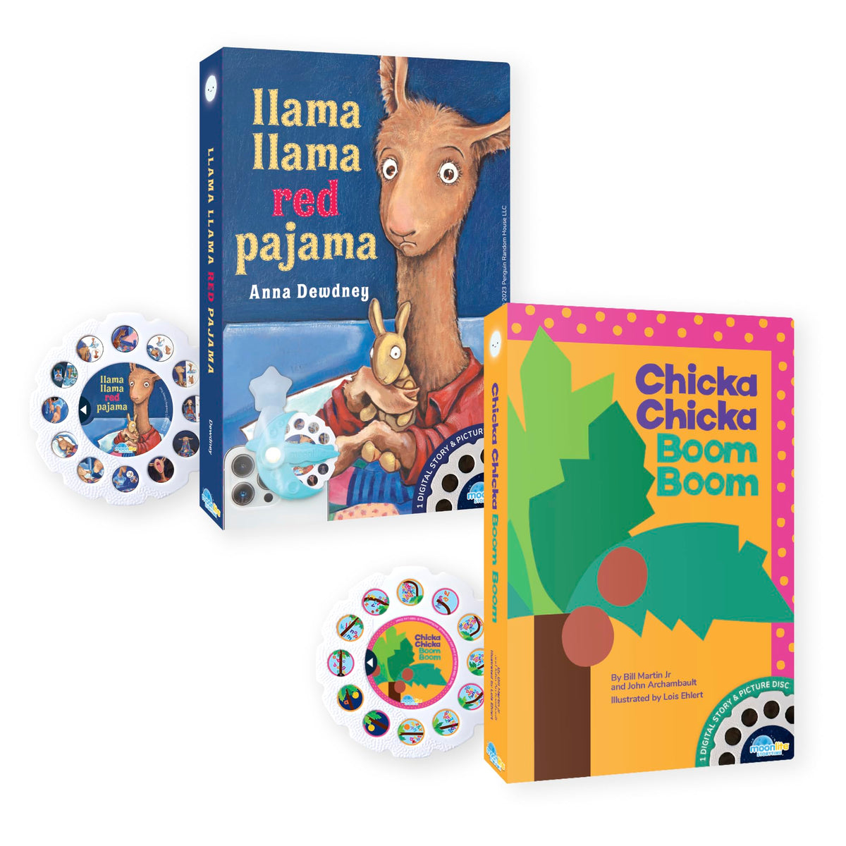 Moonlite Storytime 2 reels featuring Chicka Chicka Boom Boom for immersive nightly storytelling.