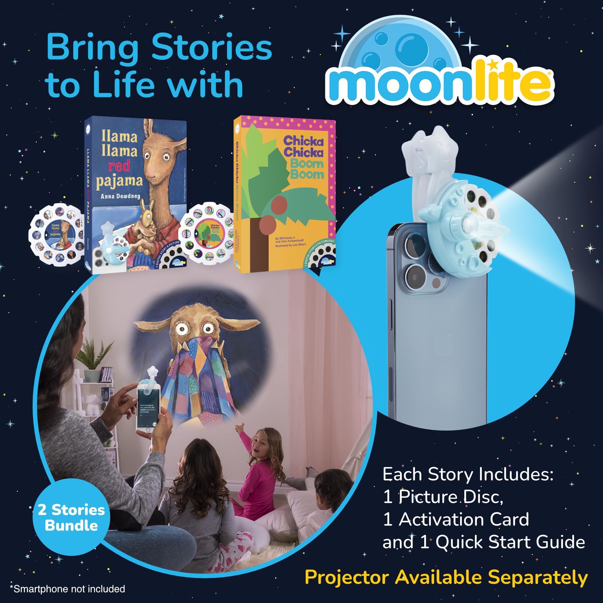 Moonlite Storytime 2 reels with Llama Red spark imagination and language growth.