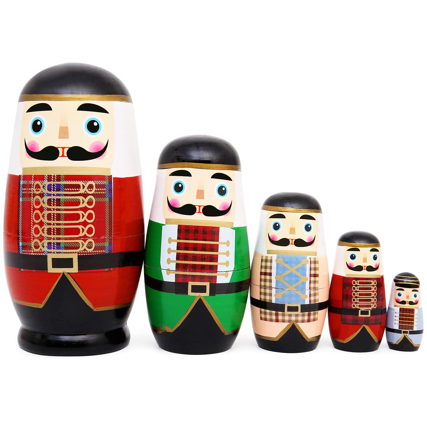 Moonmo Nesting Dolls close-up of hand-painted face pattern and details.