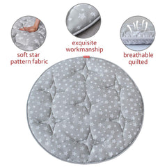 Moonsea nursery mat supports safe lounging and reading under the tent.