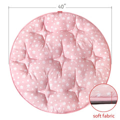 Moonsea Round Play Mat padding layer demonstrates cozy cushioning ideal for tummy time