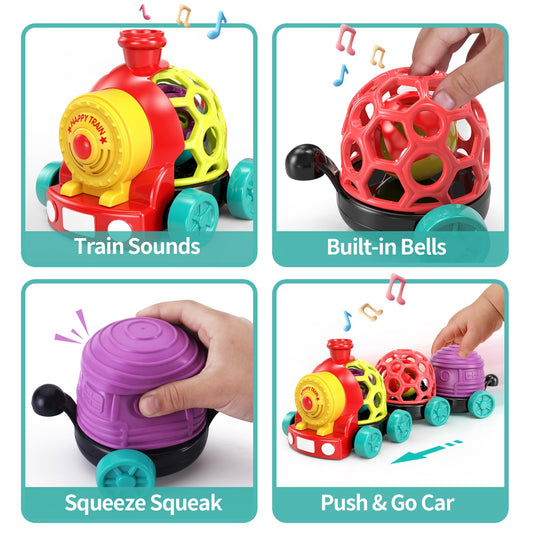 MOONTOY toddler train disassembled parts laid out for creative building and learning