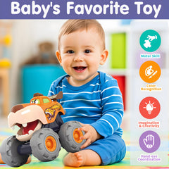 MOONTOY 3-pack packaging displays animal-themed trucks for imagination
