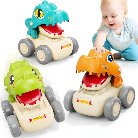 MOONTOY dinosaur car head-press engaging toddler play and battery-free action