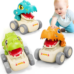 MOONTOY dinosaur car head-press engaging toddler play and battery-free action