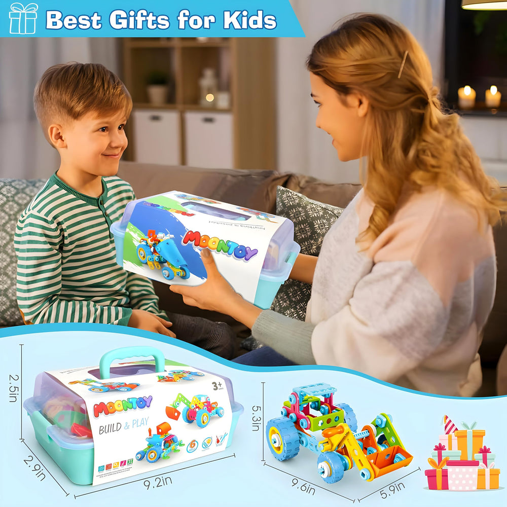 MOONTOY family STEM play session encourages collaborative building and bonding.