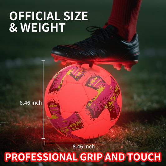 MOONTOY light-up soccer ball official size 5 with firm grip