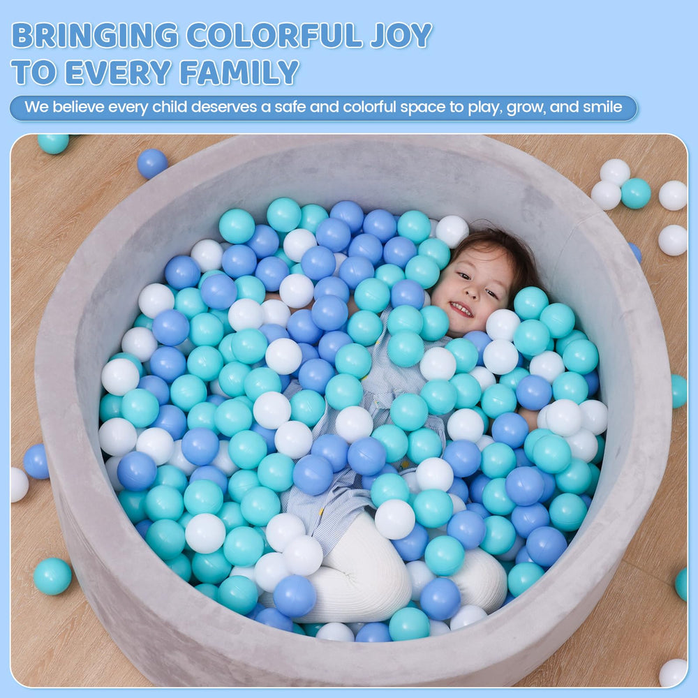 MoonxHome 2.15-inch balls in green, blue, and white create a colorful pit.