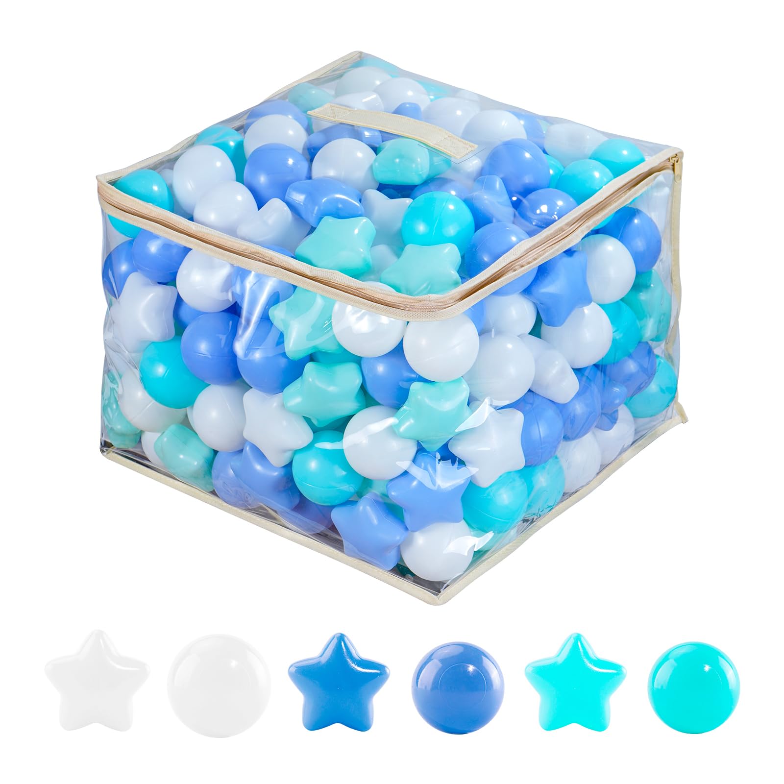 MoonxHome star ball blue for ball pits, safe plastic for toddler playtime.