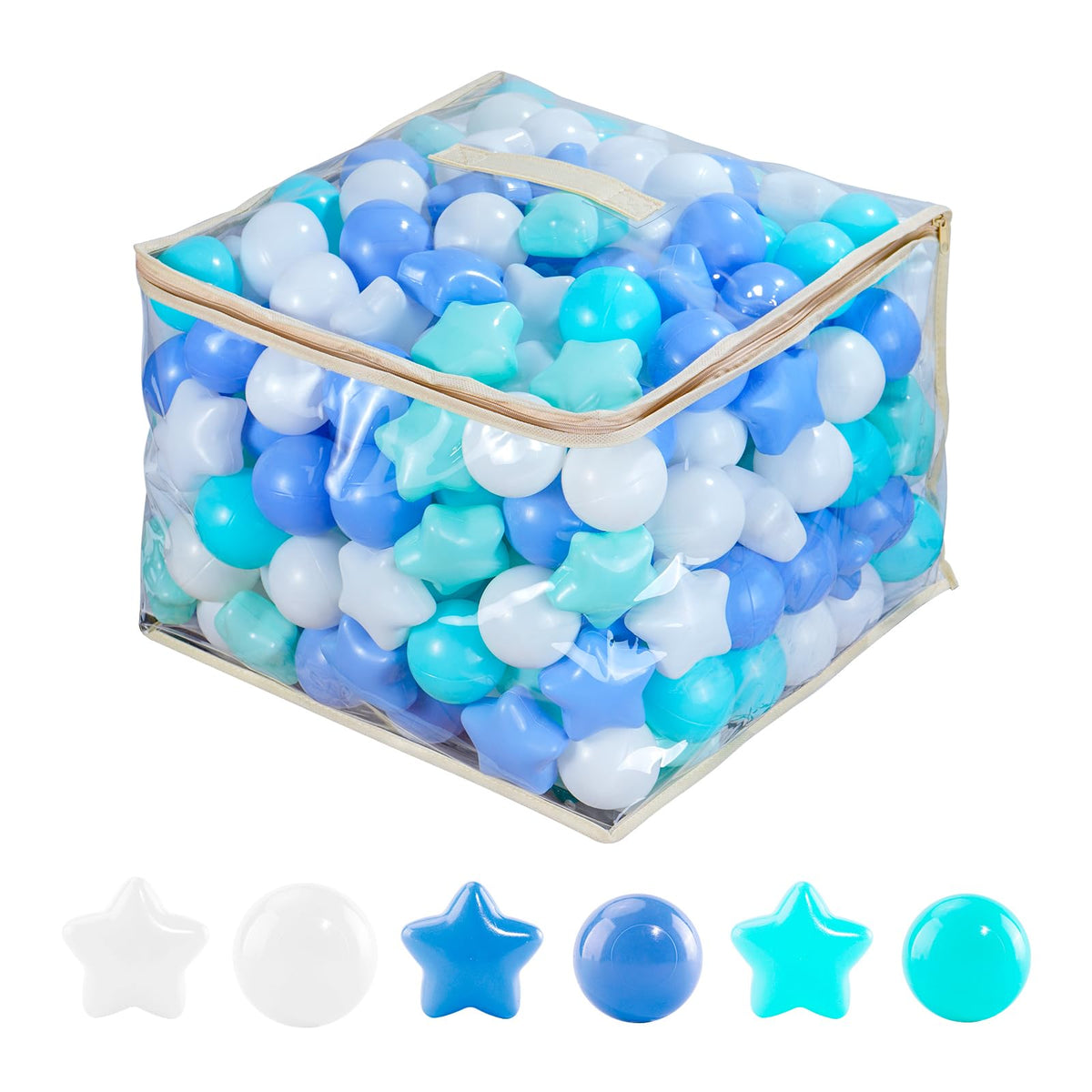 MoonxHome star ball blue for ball pits, safe plastic for toddler playtime.